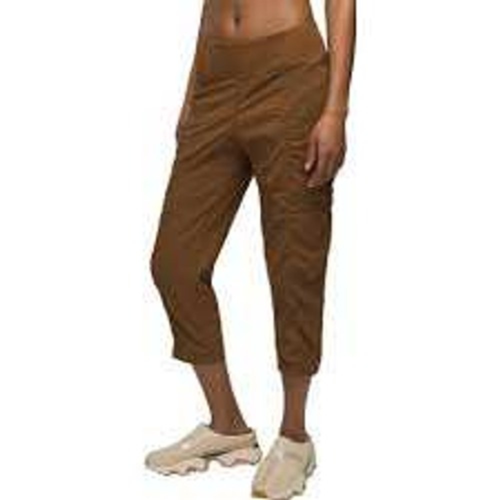 Prana Halle E-Waist Crop II Pants Ginger Brown Ruched Hiking Cargo Womens Small